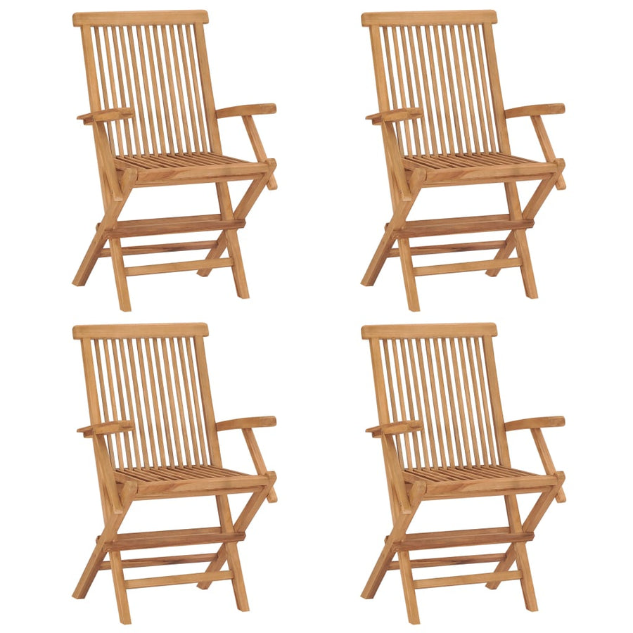 Tuinstoelen Met Rode Kussens Massief Teakhout 4