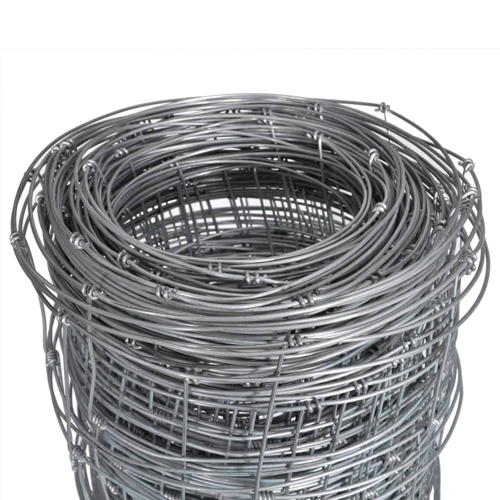 Hek 50x1,6 m gegalvaniseerd staal zilverkleurig 15 cm 50 x 1.6 m 15 draden