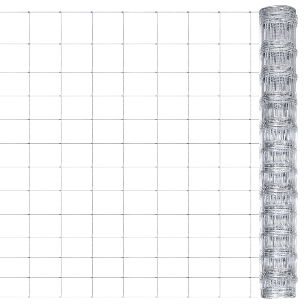 Tuinhek 50x1,25 m gegalvaniseerd staal zilverkleurig 30 cm 50 x 1.25 m 13 draden (2 mm)