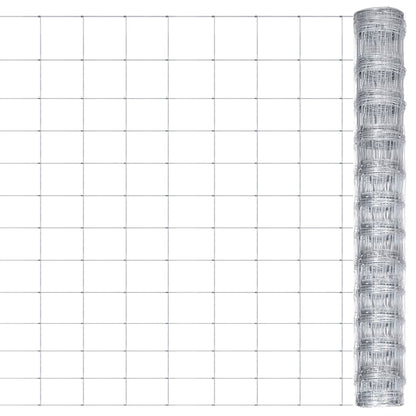 Tuinhek 50x1,25 m gegalvaniseerd staal zilverkleurig 30 cm 50 x 1.25 m 13 draden (2 mm)