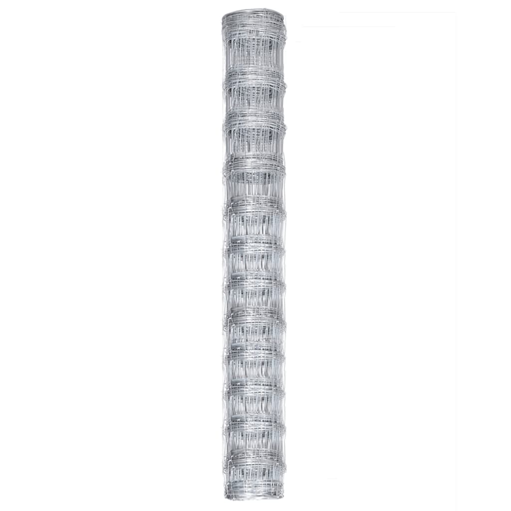 Tuinhek 50x1,25 m gegalvaniseerd staal zilverkleurig 30 cm 50 x 1.25 m 13 draden (2 mm)