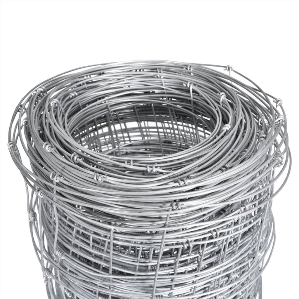 Tuinhek 50x1,25 m gegalvaniseerd staal zilverkleurig 30 cm 50 x 1.25 m 13 draden (2 mm)