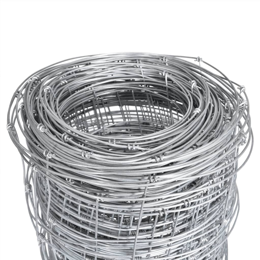 Tuinhek 50x1,25 m gegalvaniseerd staal zilverkleurig 30 cm 50 x 1.25 m 13 draden (2 mm)