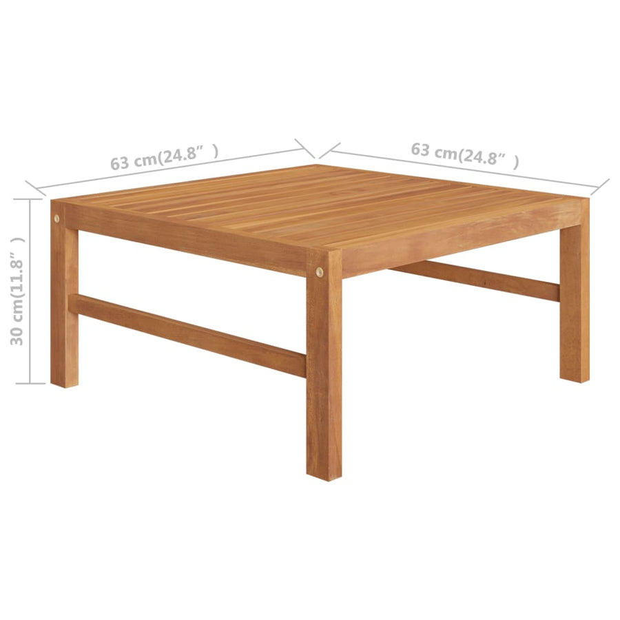 2-Delige Loungeset Met Kleurige Kussens Teakhout crème midden + hoekTafel
