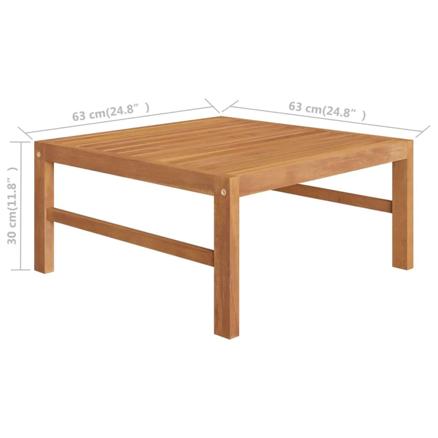 3-Delige Loungeset Met Donkergrijze Kussens Teakhout Donkergrijs midden + voetensteun + Tafel