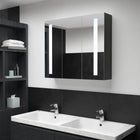 Badkamerkast met spiegel en LED 89x14x62 cm antraciet