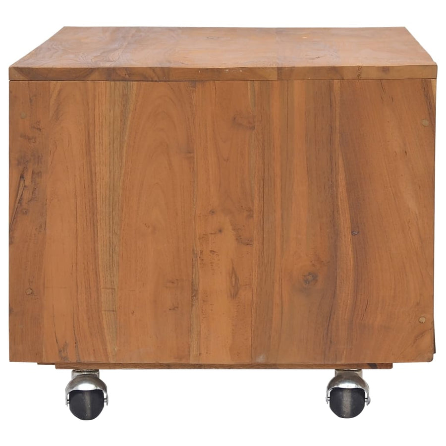 Tv-Meubel Met Wielen Massief Teakhout 80 x 50 x 42 cm