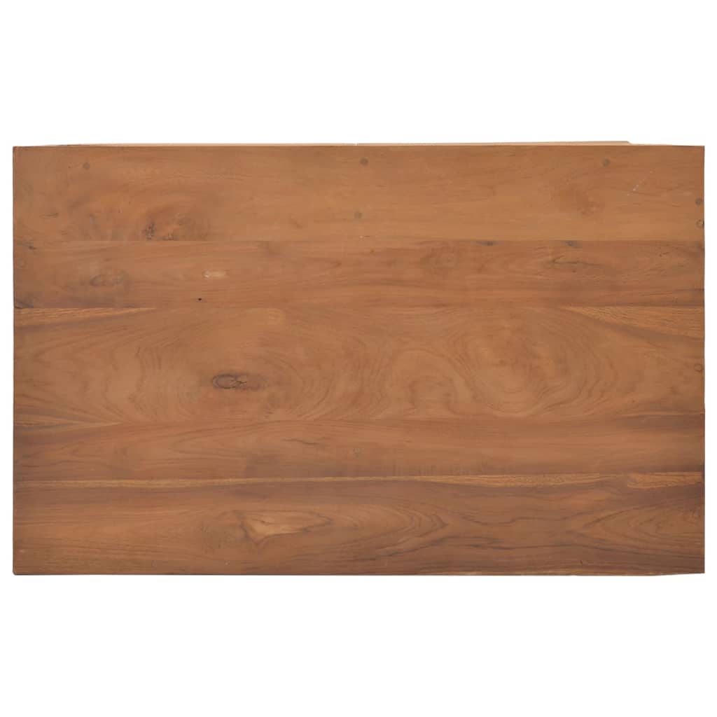 Tv-Meubel Met Wielen Massief Teakhout 80 x 50 x 42 cm