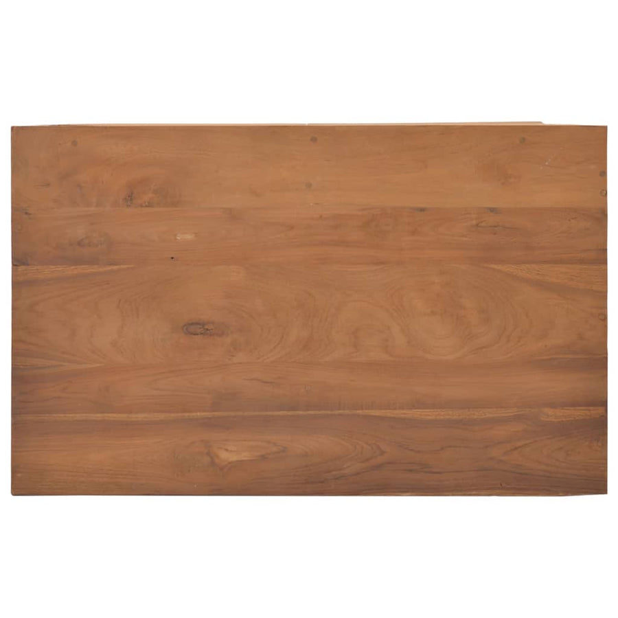 Tv-Meubel Met Wielen Massief Teakhout 80 x 50 x 42 cm
