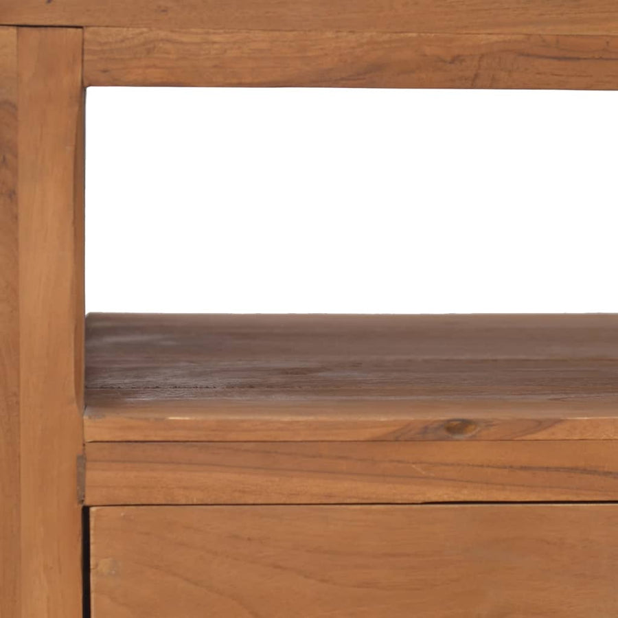 Tv-Meubel Met Wielen Massief Teakhout 80 x 50 x 42 cm
