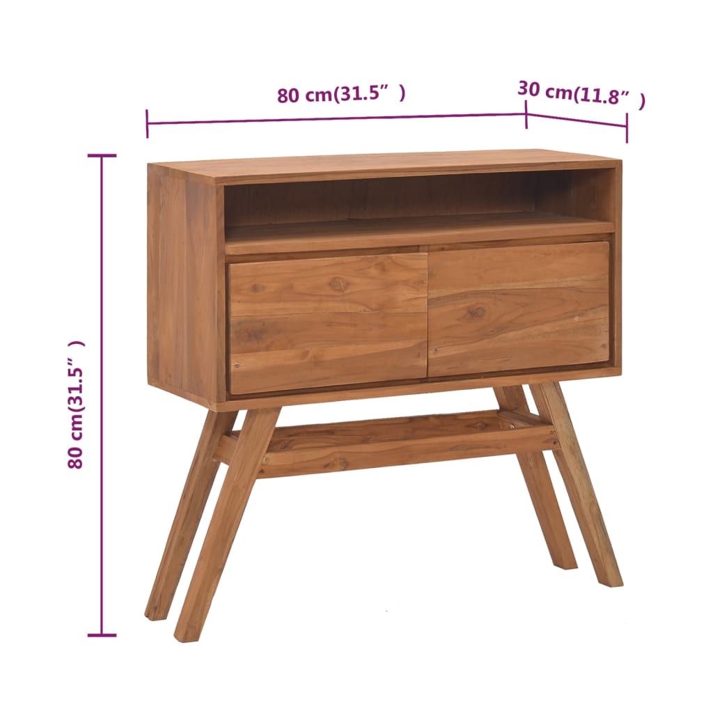 Wandtafel Massief Teakhout 80 x 30 x 80 cm