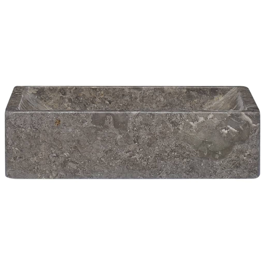 Gootsteen 45x30x12 cm marmer hoogglans grijs Grijs