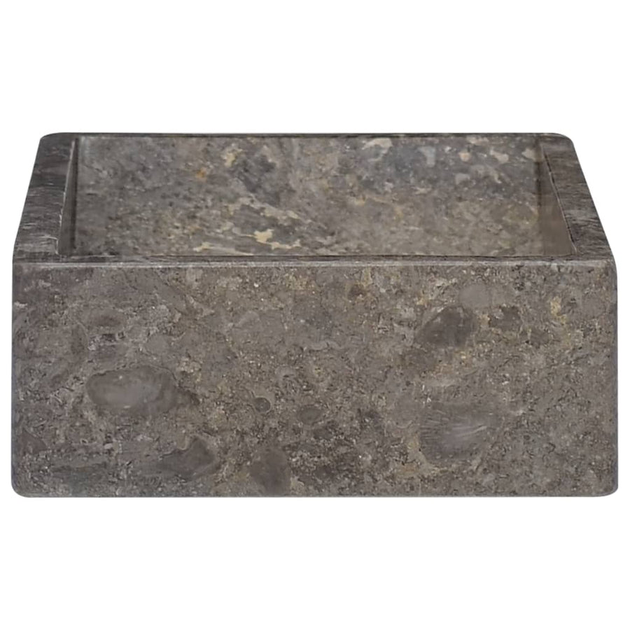 Gootsteen 45x30x12 cm marmer hoogglans grijs Grijs