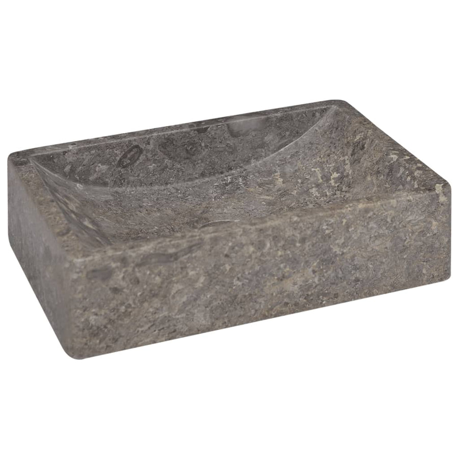 Gootsteen 45x30x12 cm marmer hoogglans grijs Grijs