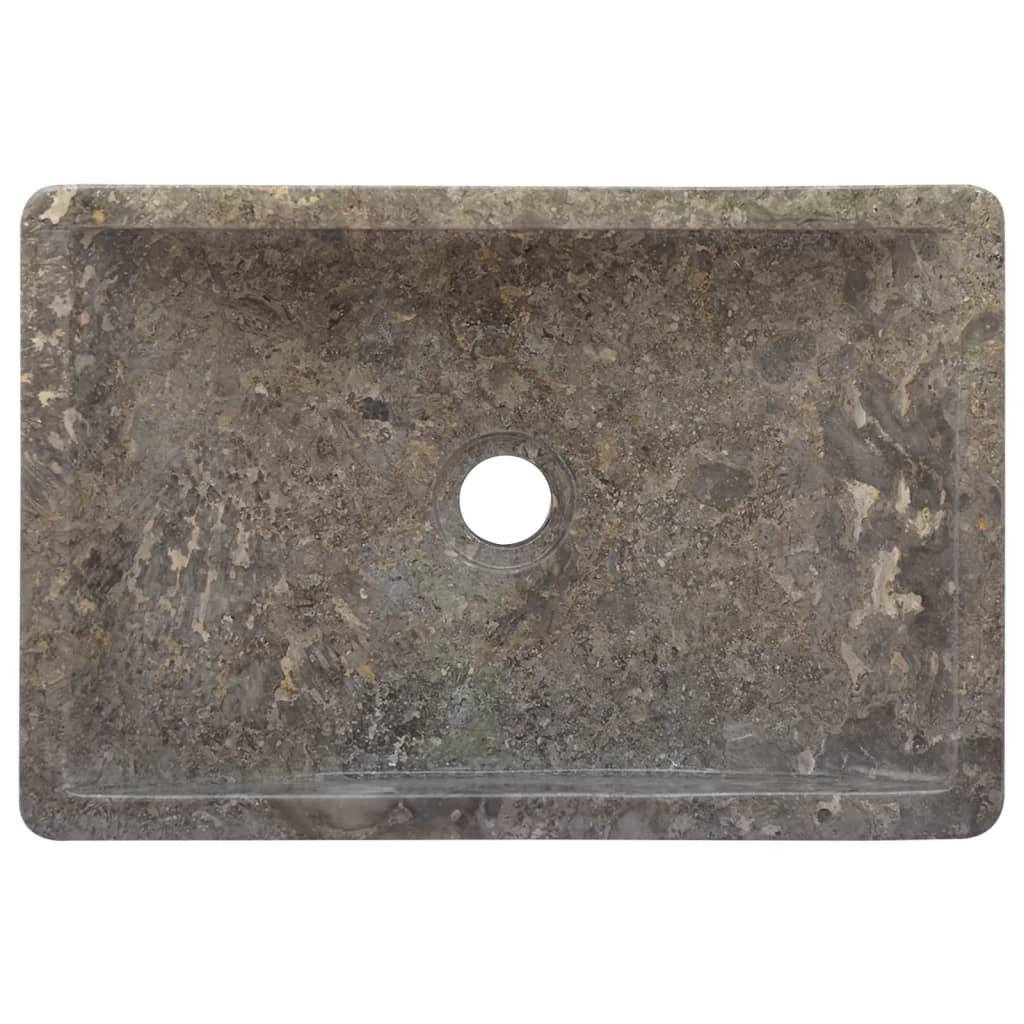 Gootsteen 45x30x12 cm marmer hoogglans grijs Grijs