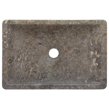 Gootsteen 45x30x12 cm marmer hoogglans grijs Grijs