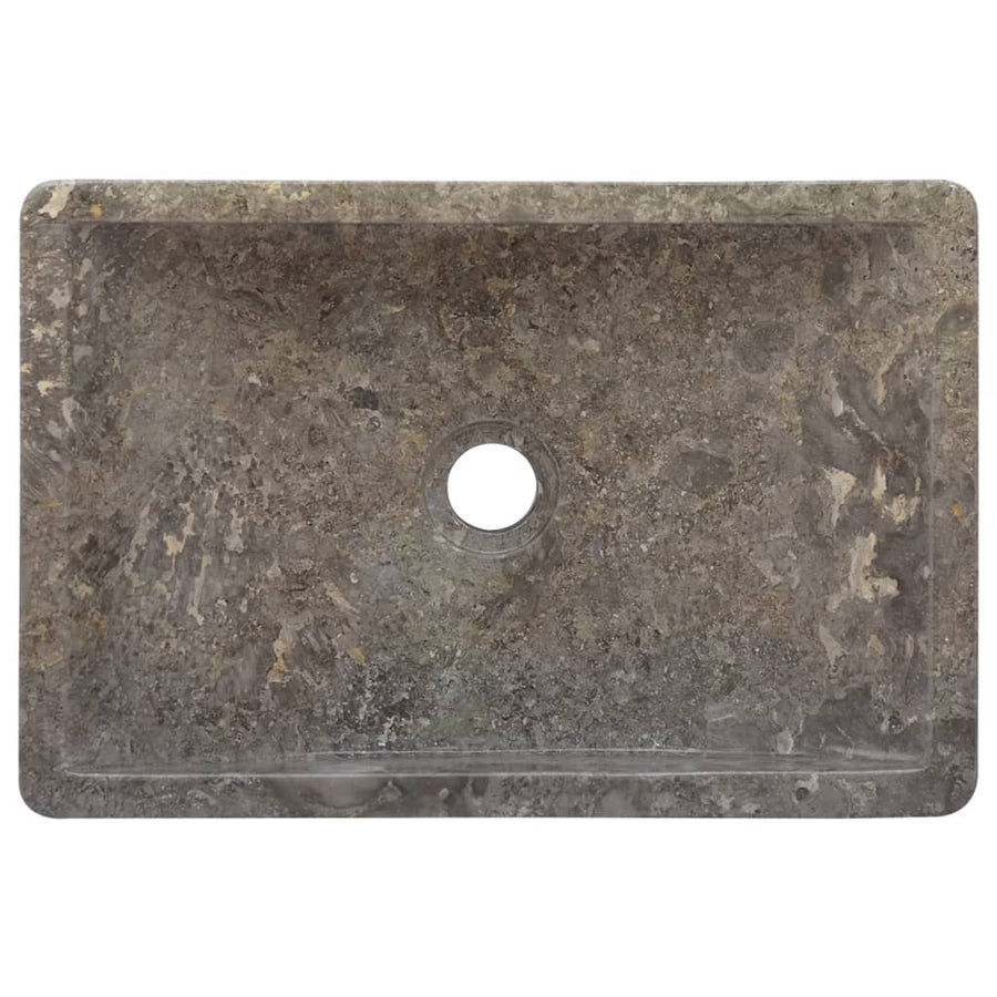 Gootsteen 45x30x12 cm marmer hoogglans grijs Grijs