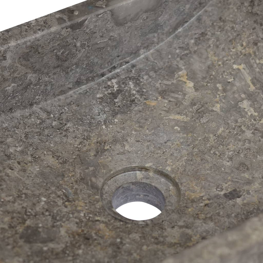Gootsteen 45x30x12 cm marmer hoogglans grijs Grijs