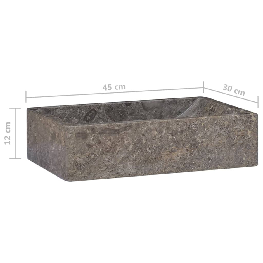 Gootsteen 45x30x12 cm marmer hoogglans grijs Grijs