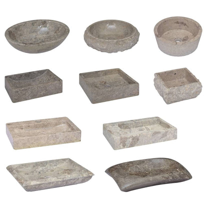 Gootsteen 45x30x12 cm marmer hoogglans grijs Grijs