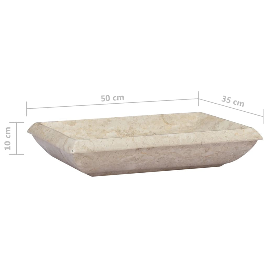 Gootsteen 50X35X10 Cm Marmer Kleurig Crème
