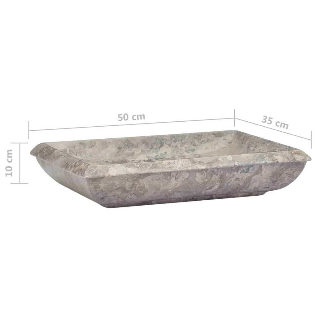 Gootsteen 50x35x10 cm marmer grijs Grijs