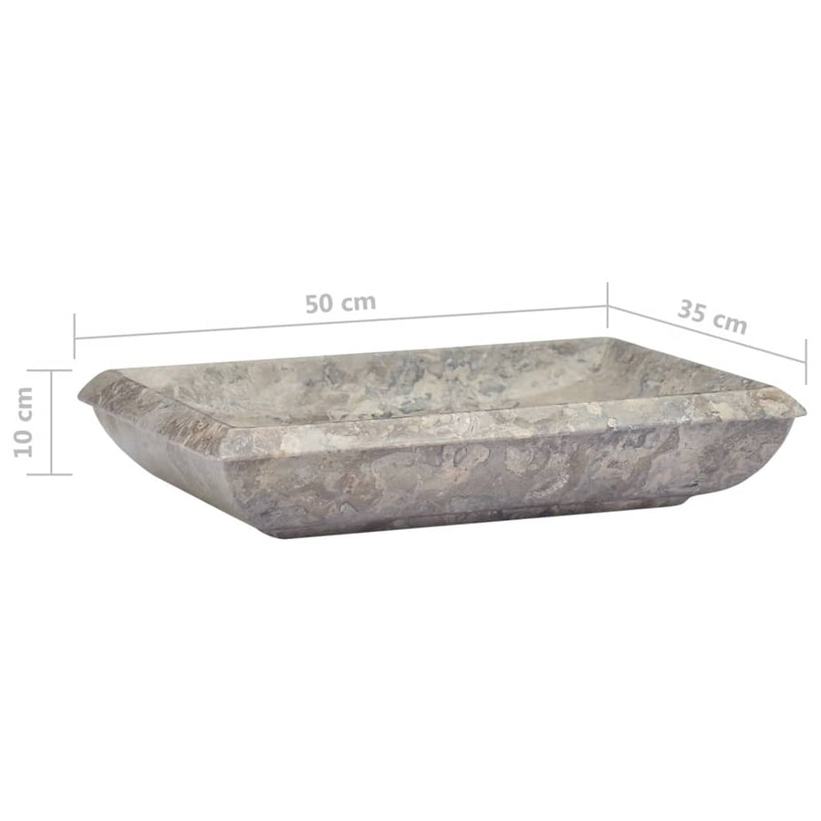 Gootsteen 50x35x10 cm marmer grijs Grijs