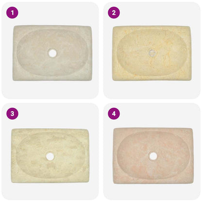 Gootsteen 50X35X10 Cm Marmer Kleurig Crème