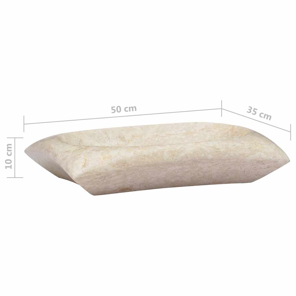 Gootsteen 50X35X10 Cm Marmer Kleurig Crème