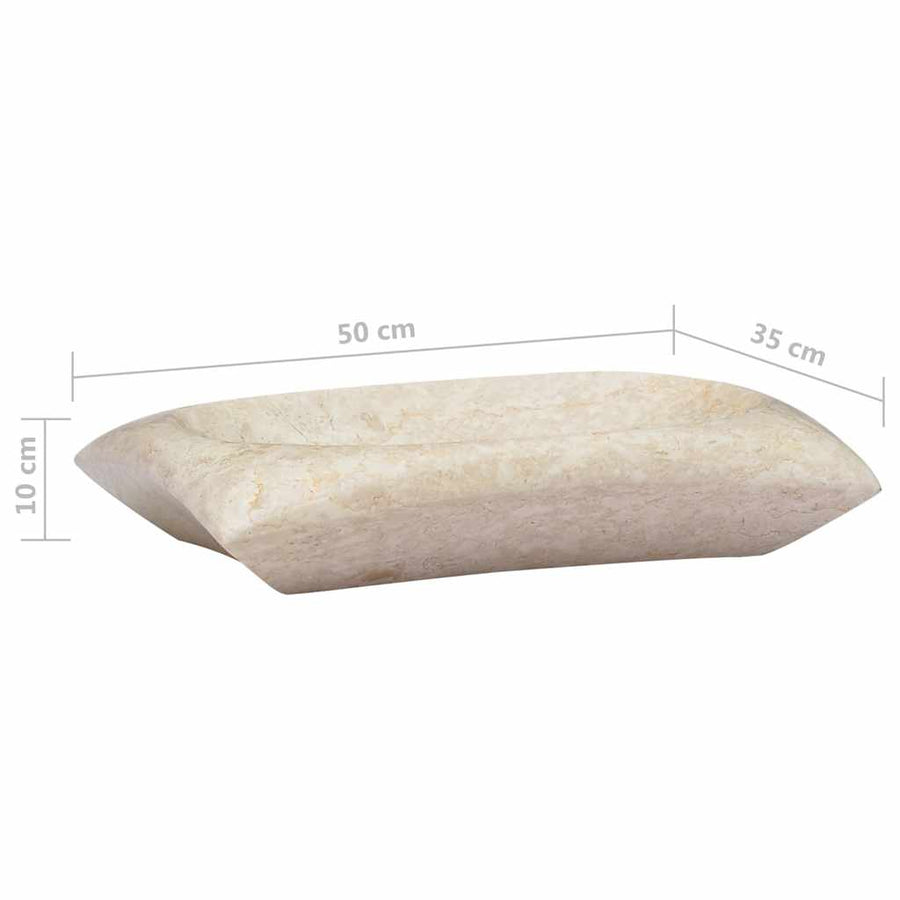 Gootsteen 50X35X10 Cm Marmer Kleurig Crème
