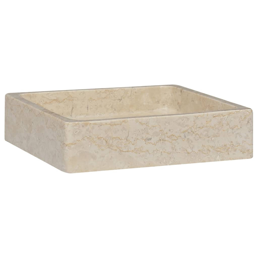 Gootsteen 40X40X10 Cm Marmer Kleurig Crème