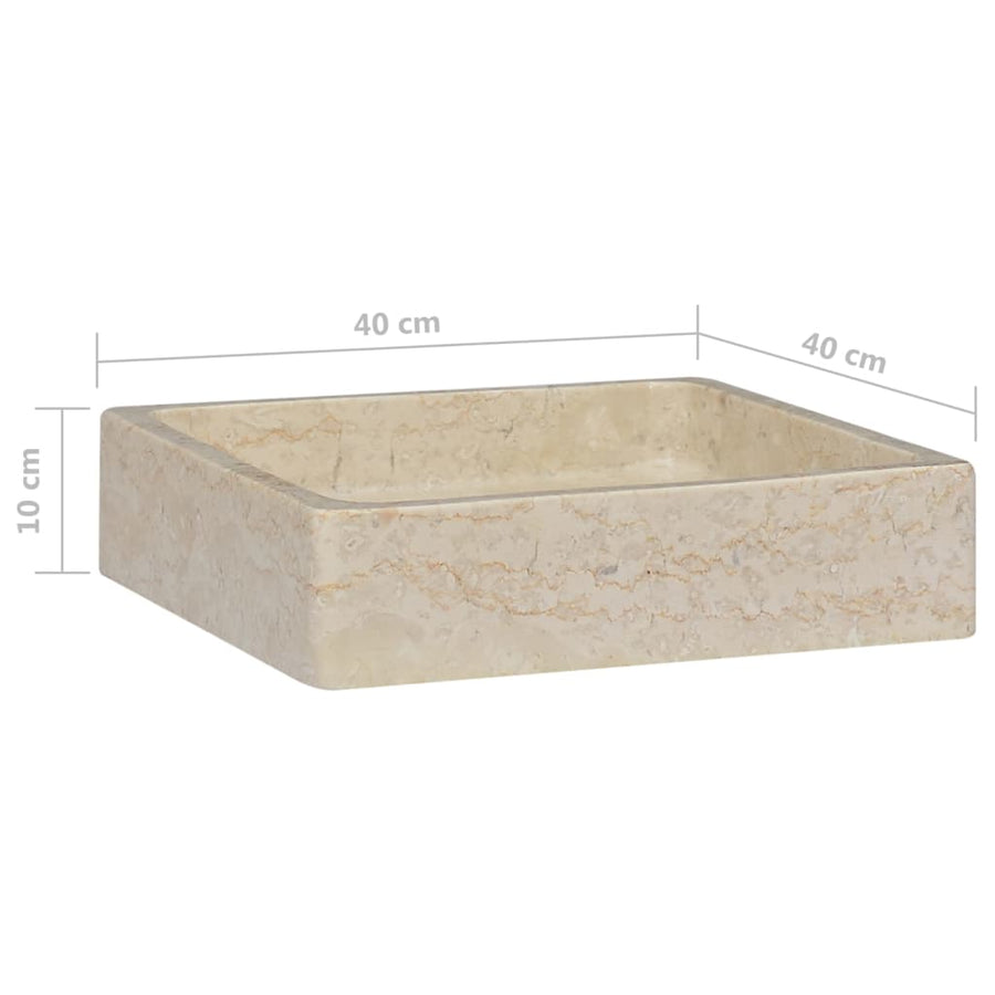 Gootsteen 40X40X10 Cm Marmer Kleurig Crème
