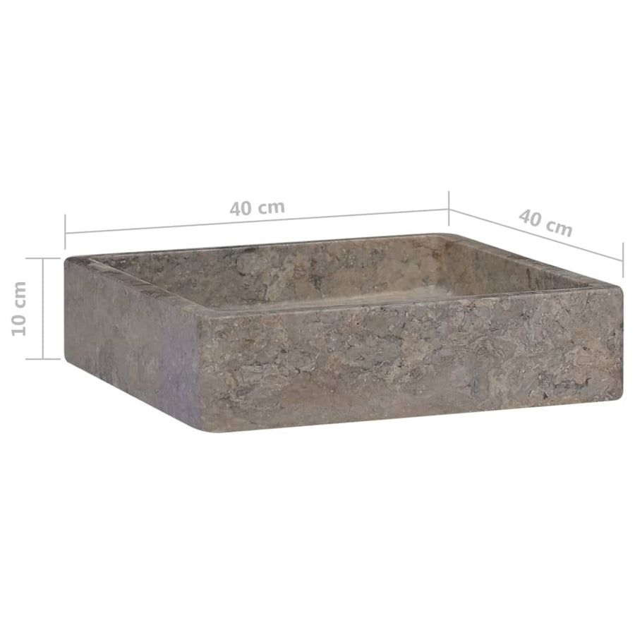 Gootsteen 40x40x10 cm marmer grijs Grijs