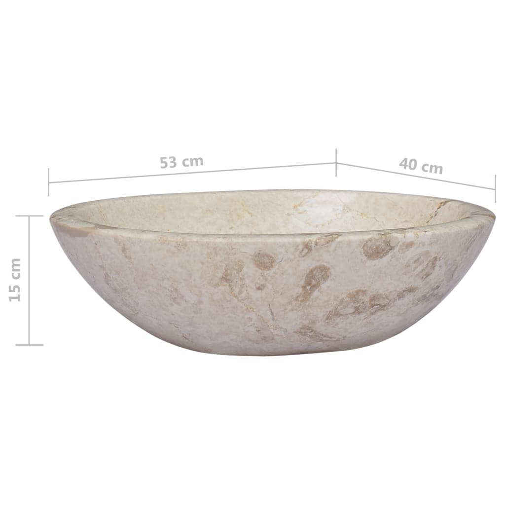 Gootsteen 53X40X15 Cm Marmer Kleurig Crème