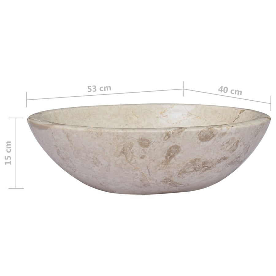 Gootsteen 53X40X15 Cm Marmer Kleurig Crème