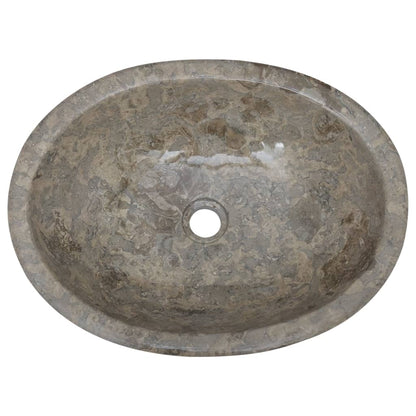 Gootsteen 53x40x15 cm marmer grijs Grijs