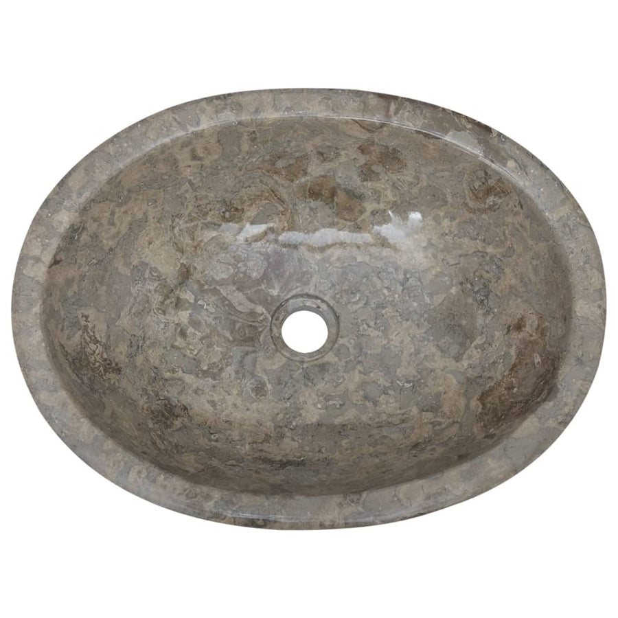Gootsteen 53x40x15 cm marmer grijs Grijs