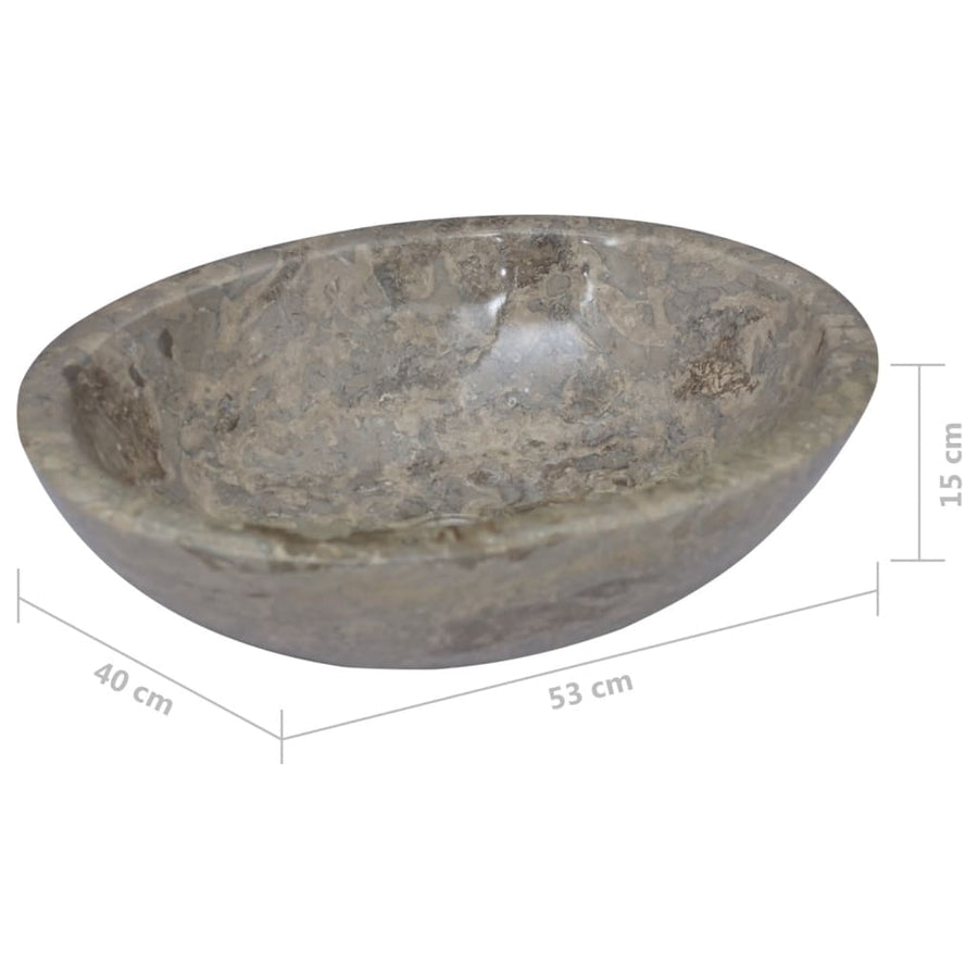 Gootsteen 53x40x15 cm marmer grijs Grijs
