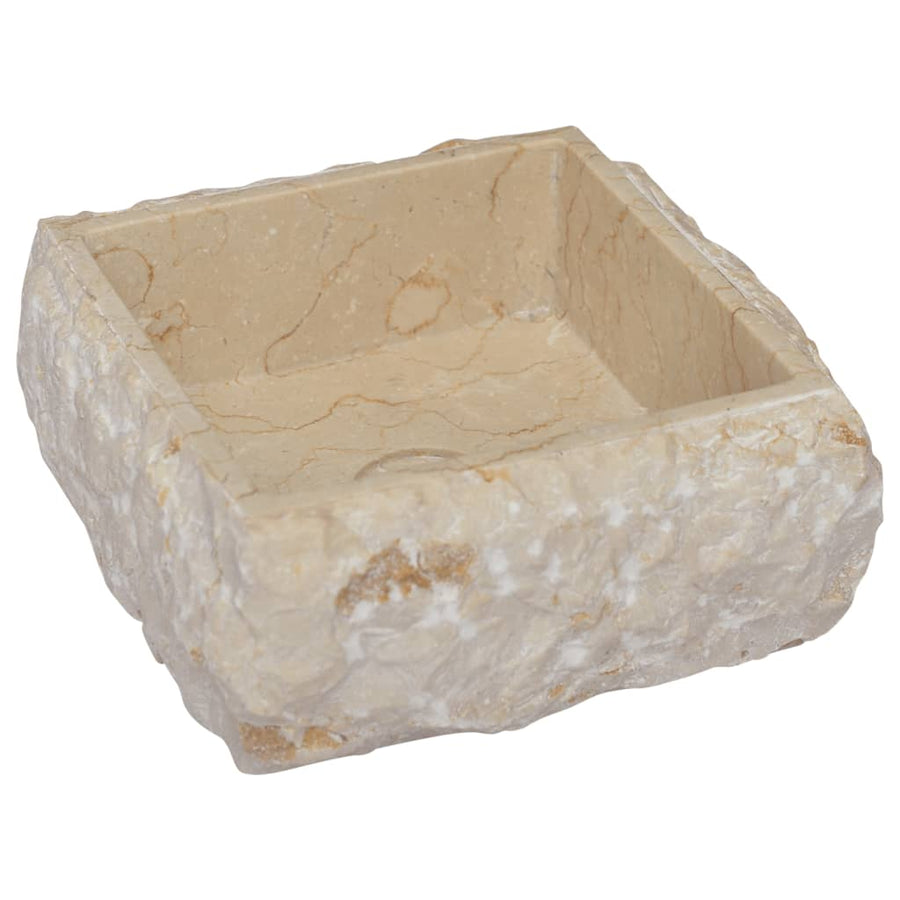 Gootsteen 30X30X13 Cm Marmer Crèmekleurig