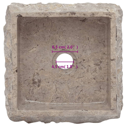 Gootsteen 30x30x13 cm marmer grijs Grijs