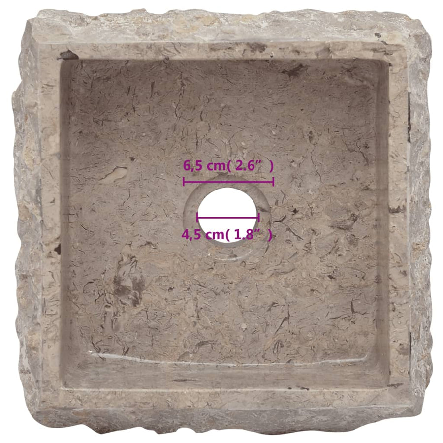 Gootsteen 30x30x13 cm marmer grijs Grijs