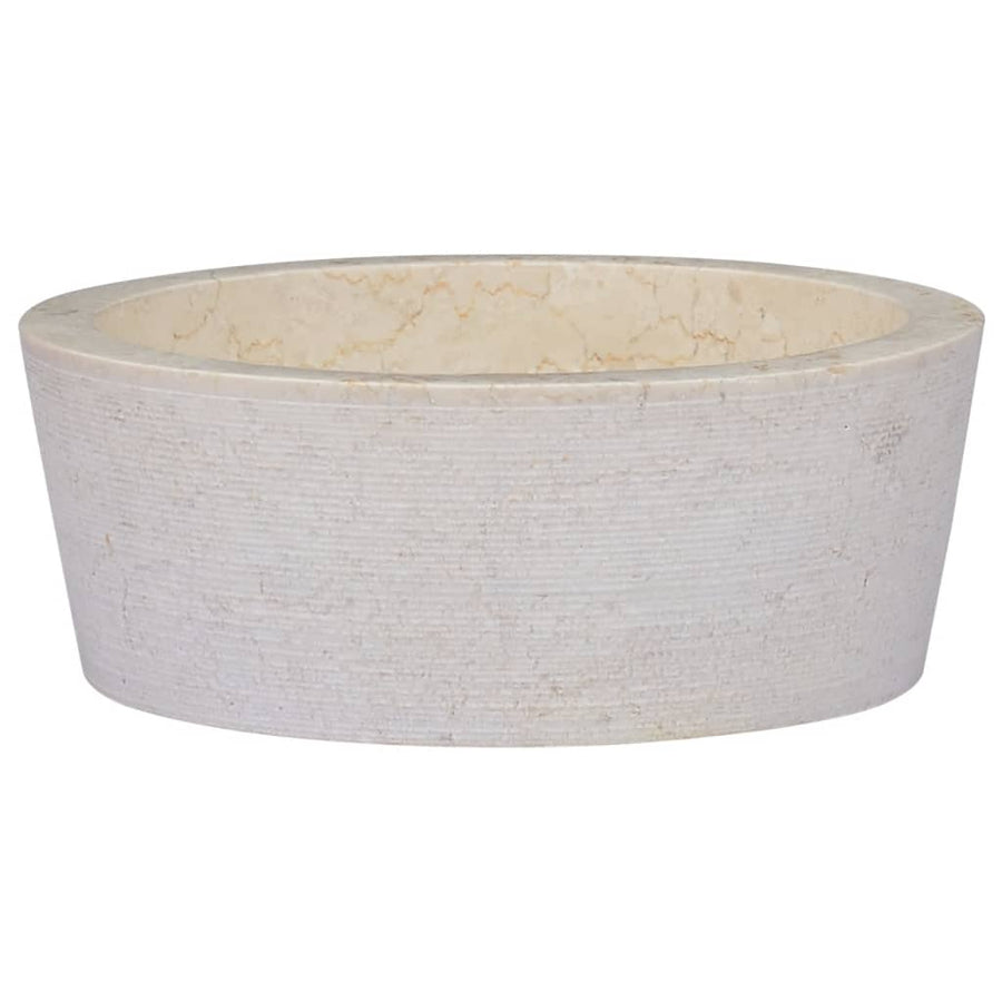 Gootsteen Ø40X15 Cm Marmer Kleurig Crème