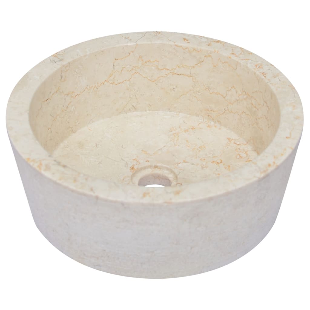 Gootsteen Ø40X15 Cm Marmer Kleurig Crème
