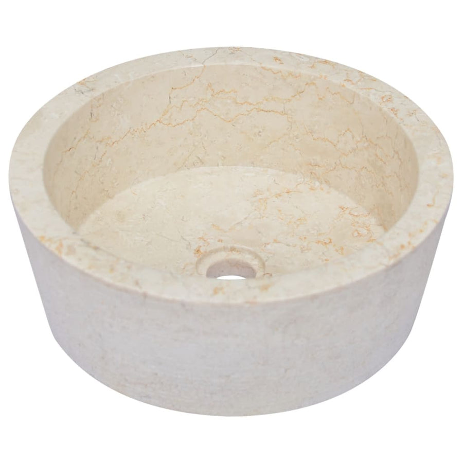 Gootsteen Ø40X15 Cm Marmer Kleurig Crème
