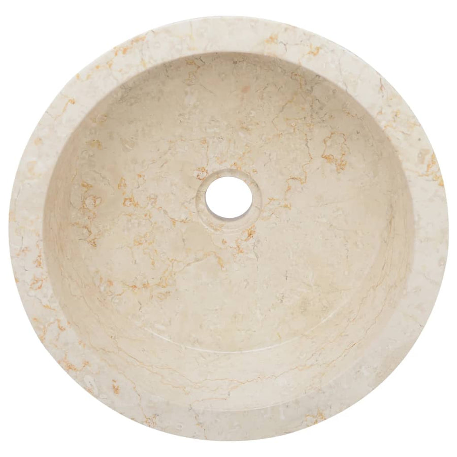 Gootsteen Ø40X15 Cm Marmer Kleurig Crème