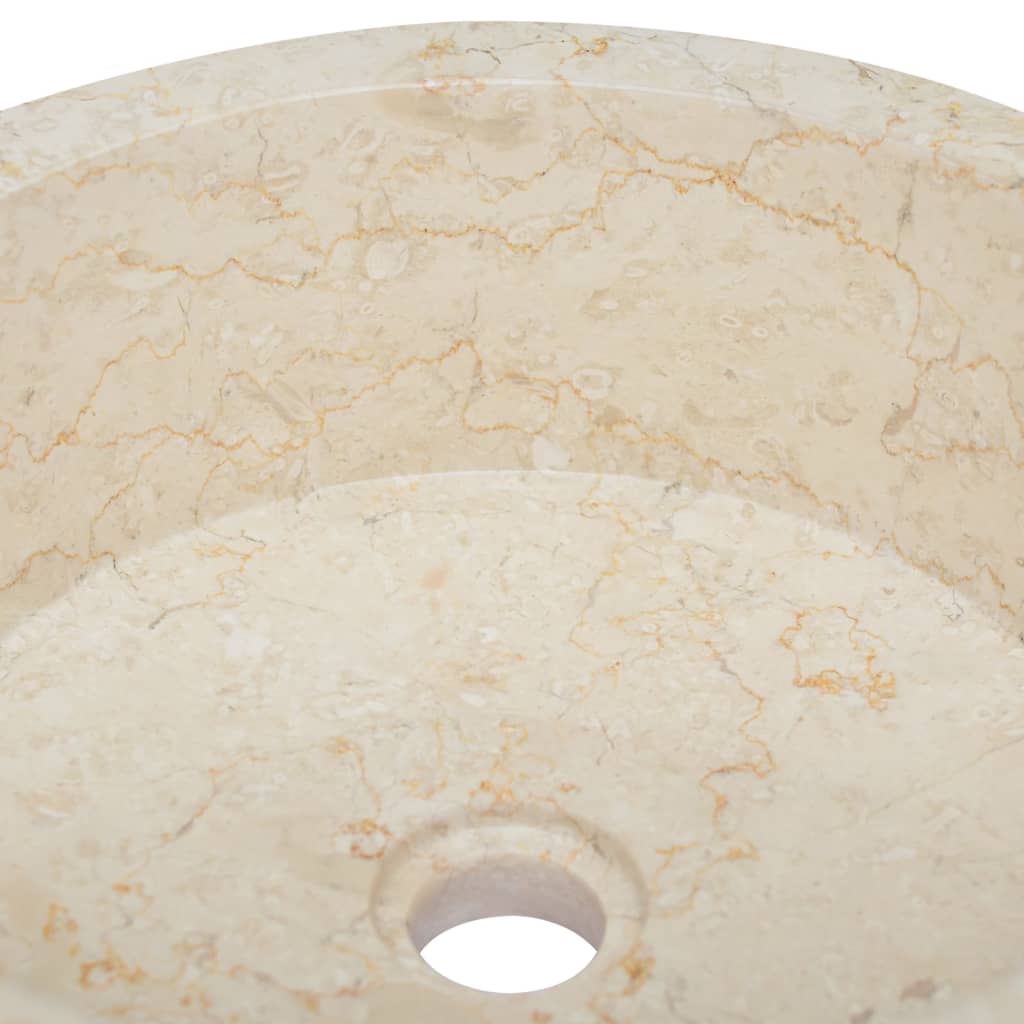 Gootsteen Ø40X15 Cm Marmer Kleurig Crème