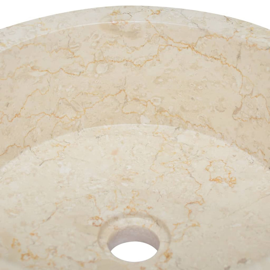 Gootsteen Ø40X15 Cm Marmer Kleurig Crème