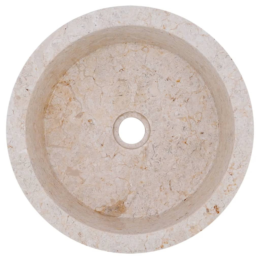 Gootsteen Ø40X15 Cm Marmer Kleurig Crème
