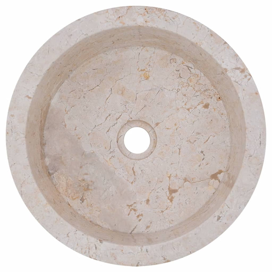 Gootsteen Ø40X15 Cm Marmer Kleurig Crème