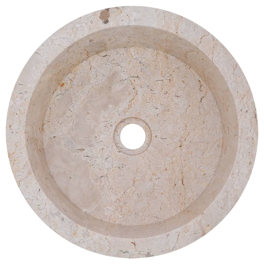 Gootsteen Ø40X15 Cm Marmer Kleurig Crème